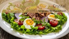  Presentation with tuna - Slide deck with tuna-salad-tuna-hard-boiled background and a  colored foreground