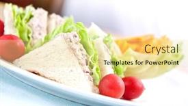  Presentation with tuna - Presentation theme featuring tuna-sandwich-with-cherry-tomatoes background and a blonde colored foreground