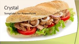  Presentation with tuna - Presentation theme with tuna sandwich background and a yellow colored foreground