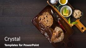  Presentation with sage - Colorful presentation theme enhanced with tuna-spread-with-fresh-bread backdrop and a tawny brown colored foreground