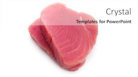  Presentation with tuna - Colorful presentation enhanced with tuna-steak-isolated-on-white backdrop and a white colored foreground