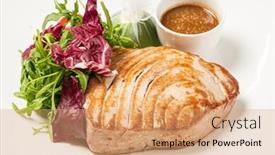  Presentation with tuna - Cool new presentation with tuna-steak-with-fresh-salad backdrop and a coral colored foreground
