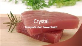  Presentation with tuna fish - Audience pleasing slide set consisting of background business company annual report backdrop and a coral colored foreground