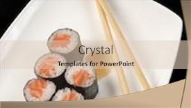  Presentation with japanese food - Beautiful slide set featuring tuna-sushi-rolls-on-dish backdrop and a lemonade colored foreground