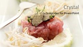  Presentation with soy - Beautiful PPT theme featuring tuna-tartar-with-truffle backdrop and a lemonade colored foreground