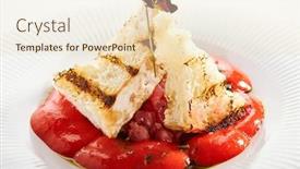  Presentation with tuna fish - PPT layouts enhanced with tuna-tartare-and-gazpacho-close background and a lemonade colored foreground