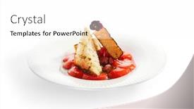  Presentation with tuna fish - Beautiful presentation theme featuring tuna-tartare-and-gazpacho-side backdrop and a white colored foreground