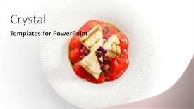  Presentation with fish tuna - Slide deck featuring tuna-tartare-and-gazpacho-top background and a white colored foreground