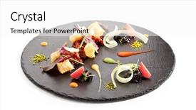  Presentation with dip - Presentation theme with tuna tartare with various dip and crispy background and a white colored foreground