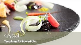  Presentation with dip - Cool new PPT layouts with tuna tartare with various dip backdrop and a coral colored foreground