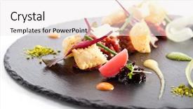  Presentation with dip - Presentation theme consisting of tuna tartare with various dip and crispy background and a white colored foreground