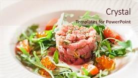  Presentation with tuna - Beautiful presentation theme featuring tuna tartare backdrop and a lemonade colored foreground