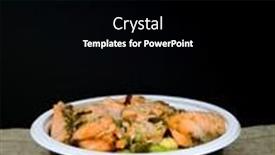  Presentation with tuna - Theme having tuna-with-rice-in-bowl background and a black colored foreground