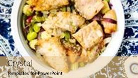  Presentation with tuna - Slide deck featuring tuna-with-rice-in-bowl background and a yellow colored foreground