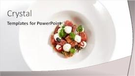  Presentation with spicy food - Colorful presentation theme enhanced with tuna-with-stracciatella-cheese backdrop and a white colored foreground