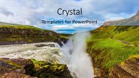  Presentation with water river - Slide deck consisting of tundra - water foam and fog fly background and a light blue colored foreground