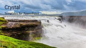  Presentation with bridge over troubled water - Presentation design featuring tundra - water fog and foam fly background and a light blue colored foreground