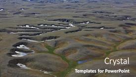  Presentation with tundra - Colorful PPT theme enhanced with tundra landscape in summer taymyr peninsula aerial view backdrop and a dark gray colored foreground