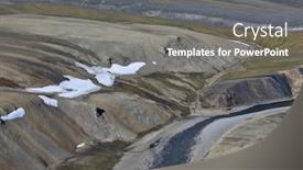  Presentation with tundra - Beautiful presentation design featuring tundra landscape in summer taymyr peninsula aerial view backdrop and a gray colored foreground