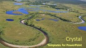  Presentation with tundra - Presentation theme with tundra landscape in summer taymyr peninsula aerial view background and a tawny brown colored foreground