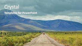  Presentation with tundra - Audience pleasing presentation theme consisting of tundra landscapes above arctic circle backdrop and a light blue colored foreground