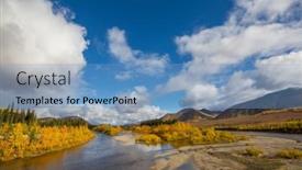  Presentation with beautiful landscapes - Slide set featuring tundra-landscapes-above-arctic-circle background and a teal colored foreground