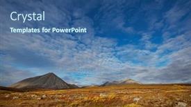  Presentation with tundra - Presentation design featuring tundra-landscapes-above-arctic-circle background and a ocean colored foreground