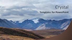  Presentation with tundra - PPT theme featuring tundra-landscapes-above-arctic-circle background and a light blue colored foreground