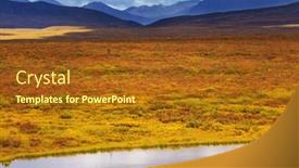  Presentation with beautiful landscapes - PPT theme enhanced with tundra-landscapes-above-arctic-circle background and a tawny brown colored foreground