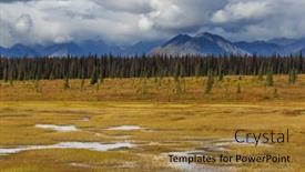  Presentation with beautiful landscapes - PPT theme consisting of tundra-landscapes-above-arctic-circle background and a  colored foreground