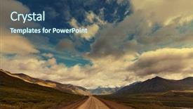  Presentation with circle logo - Amazing slide set having tundra landscapes above arctic circle backdrop and a  colored foreground