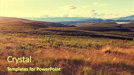  Presentation with tundra - Audience pleasing presentation theme consisting of tundra landscapes above arctic circle backdrop and a tawny brown colored foreground