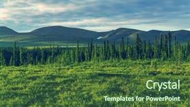  Presentation with tundra - Amazing PPT theme having tundra landscapes above arctic circle backdrop and a tawny brown colored foreground