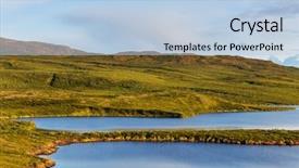  Presentation with tundra - Beautiful theme featuring tundra landscapes above arctic circle backdrop and a light blue colored foreground