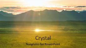  Presentation with tundra - PPT theme consisting of tundra landscapes above arctic circle background and a gold colored foreground