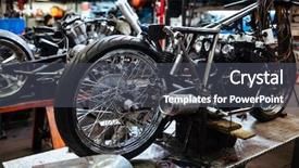  Presentation with motorcycle - Theme having tunes - background image of big disassembled background and a dark gray colored foreground