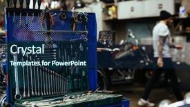  Presentation with box - Amazing slide set having tunes - background image of opened tool backdrop and a navy blue colored foreground