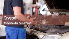  Presentation with heavy equipment mechanic - Theme with tunes - detail of a mechanic using background and a coral colored foreground