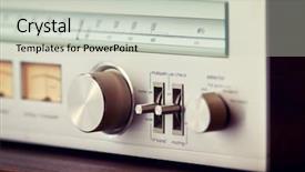  Presentation with vintage radio - Slide deck consisting of tunes - vintage radio tuner shiny metal background and a soft green colored foreground