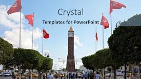  Presentation with election tunis - Cool new PPT theme with tunis-tunisia-october-5-barbed backdrop and a light blue colored foreground