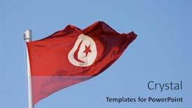  Presentation with national flag of chicago - Slide set consisting of tunisian-national-flag background and a light blue colored foreground