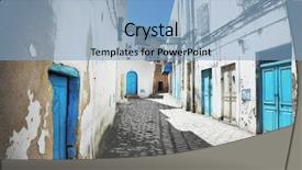  Presentation with tunisie - PPT layouts consisting of tourism tunisie - arabian street background and a light blue colored foreground