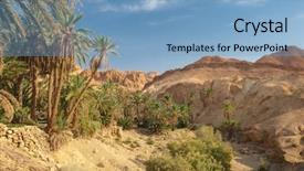  Presentation with oasis - PPT theme consisting of famous mountain oasis chebika background and a light blue colored foreground