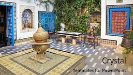  Presentation with traditional - Presentation theme with saif - traditional courtyard at sidi bou background and a coral colored foreground
