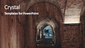  Presentation with tunnel - PPT theme consisting of tunnel and barricade in lucca background and a tawny brown colored foreground