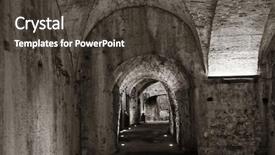  Presentation with gold mine tunnel gold mining - Audience pleasing slides consisting of tunnel and barricade in lucca backdrop and a dark gray colored foreground