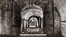  Presentation with end of tunnel - Audience pleasing slide deck consisting of tunnel and barricade in lucca backdrop and a dark gray colored foreground