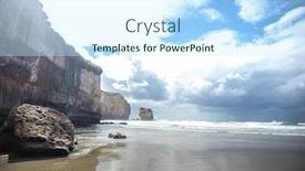  Presentation with south beach - Beautiful theme featuring tunnel beach view dunedin south island new zealand backdrop and a cool aqua colored foreground