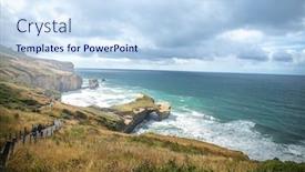  Presentation with south beach - Colorful slide deck enhanced with tunnel beach view dunedin south island new zealand backdrop and a sky blue colored foreground