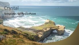  Presentation with south beach - Theme having tunnel beach view dunedin south island new zealand background and a light blue colored foreground